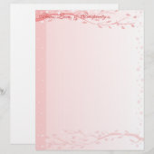 Blassrosa Blätterzweige Letterhead (Vorne/Hinten)