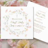 Blassrosa Blume Erste Einladung zur Heiligen Kommu