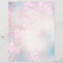 Blassrosa Blumen- und Damast-Schabby-Ephemera