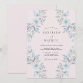 Blassrosa Celeste Gemalte Hochzeit Einladung (Vorne/Hinten)