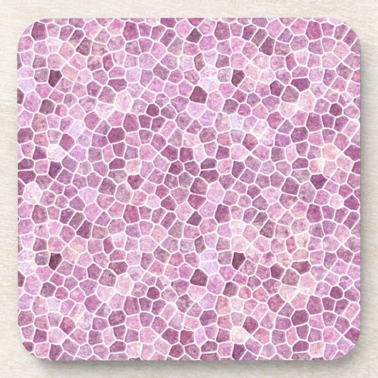 Blassrosa Cobbled Patchwork Terrazo Muster Getränkeuntersetzer (Vorderseite)