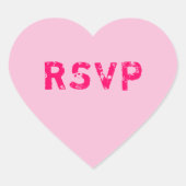 Blassrosa Conversation Heart RSVP Herz-Aufkleber (Vorderseite)