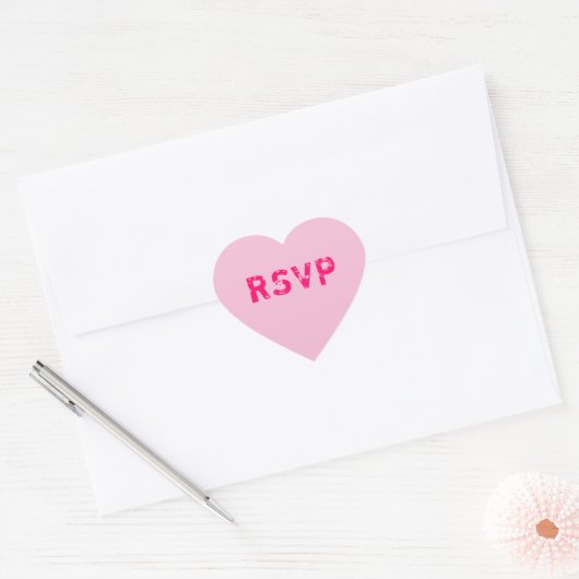 Blassrosa Conversation Heart RSVP Herz-Aufkleber (Umschlag)
