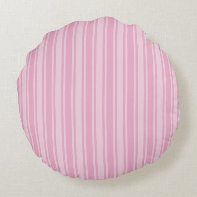 Blassrosa Creme Rundes Kissen (Rückseite)