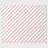 Blassrosa Diagonal Stripe Geschenkpapier (Flach)