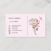 Blassrosa Feminine Wasserblumen Wiese Visitenkarte (Rückseite)