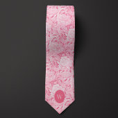 Blassrosa Floral Monogramm Krawatte