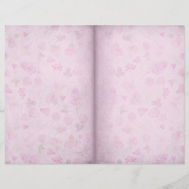 Blassrosa Floral Shabby Scrapbook Paper (Vorderseite)
