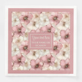 Blassrosa Florale Serviette Chic Monogramm Benutze (Vorderseite)