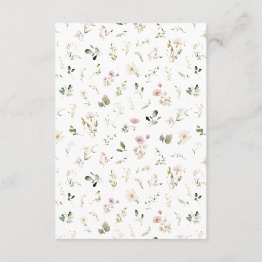 Blassrosa florale Umhüllung Begleitkarte (Rückseite)