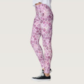 Blassrosa gepflastertes Patchwork-Terrazzo-Muster Leggings (Links)