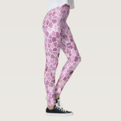 Blassrosa gepflastertes Patchwork-Terrazzo-Muster Leggings (Rechts)