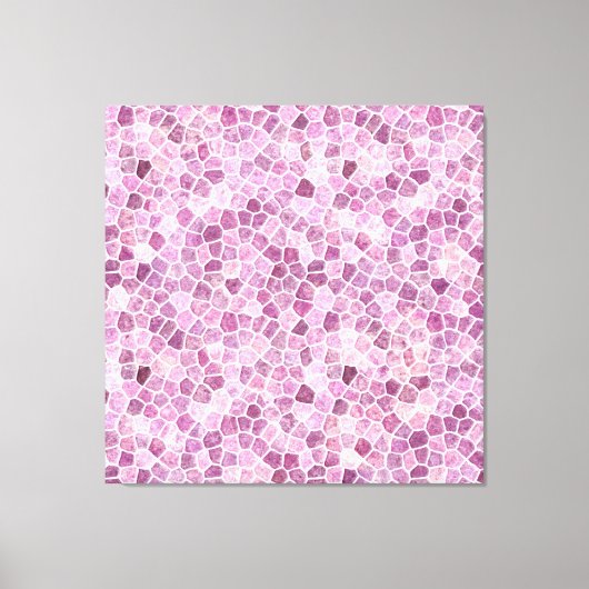 Blassrosa gepflastertes Patchwork-Terrazzo-Muster Leinwanddruck (Vorderseite)