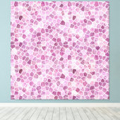 Blassrosa gepflastertes Patchwork-Terrazzo-Muster Leinwanddruck (Insitu (Holzboden))