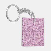 Blassrosa gepflastertes Patchwork-Terrazzo-Muster Schlüsselanhänger (Vorderseite links)