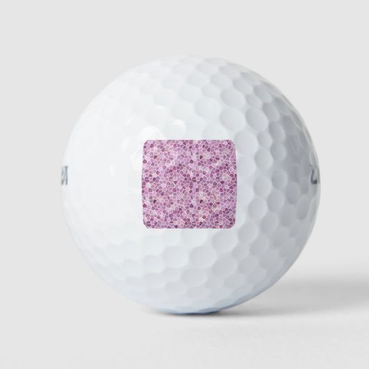 Blassrosa gepflastertes Patchwork-Terrazzomuster Golfball (Vorderseite)