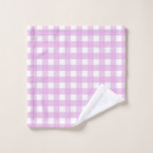 Blassrosa Gingham Badhandtuch Set (Waschlappen)