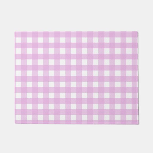 Blassrosa Gingham Fußmatte (Vorderseite)