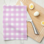 Blassrosa Gingham Geschirrtuch (Viertel Falte)