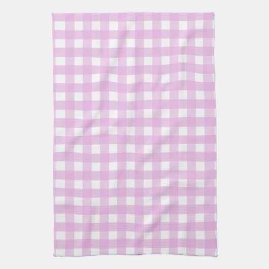 Blassrosa Gingham Geschirrtuch (Vertikal)
