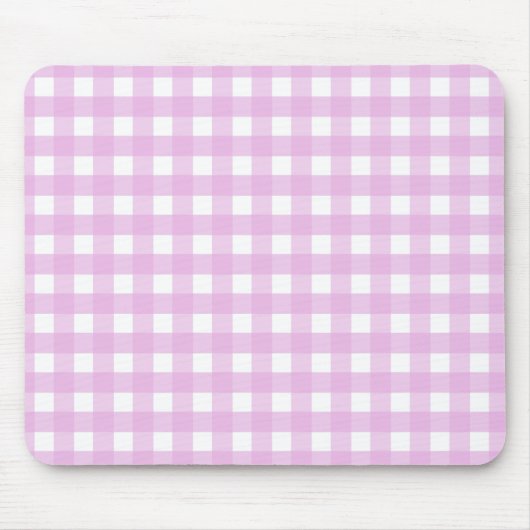 Blassrosa Gingham Mousepad (Vorne)