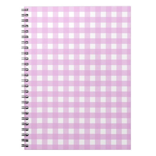 Blassrosa Gingham Notizblock (Vorderseite)