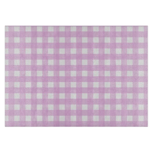 Blassrosa Gingham Schneidebrett (Vorderseite)