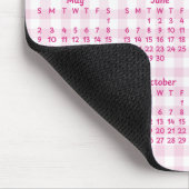 Blassrosa Gingham Whimsical 2027 Kalender Mousepad (Ecke)
