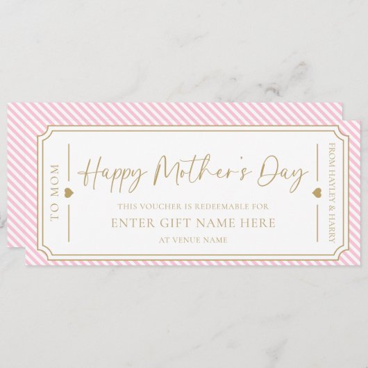 Blassrosa Glückwunschkarte der Mutter zum Geburtst Einladung (Vorne/Hinten)