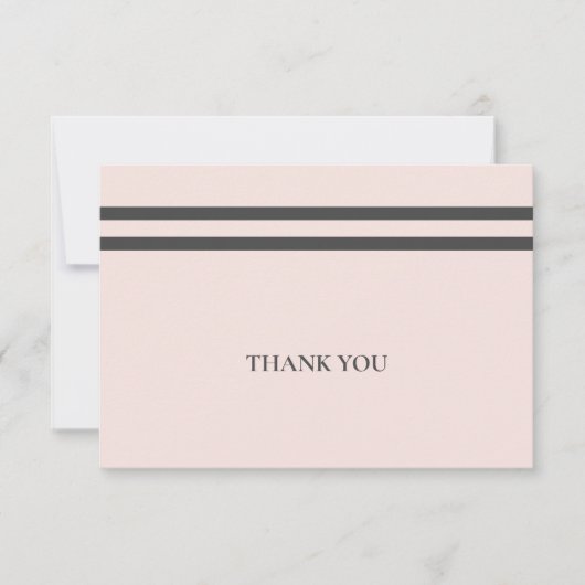 Blassrosa & Grau Beerdigung Unterkunft Moderner Sc Dankeskarte (Vorderseite)