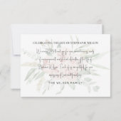 Blassrosa & Grau Beerdigung Unterkunft Moderner Sc Dankeskarte (Rückseite)