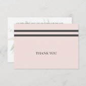 Blassrosa & Grau Beerdigung Unterkunft Moderner Sc Dankeskarte (Vorne/Hinten)