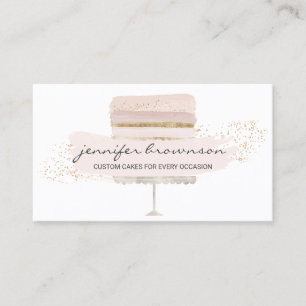 Blassrosa Hochzeitstorte Logo Anlass Party Süßigke Visitenkarte
