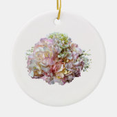 Blassrosa Hydrangea mit Babyatmung Keramik Ornament (Vorne)