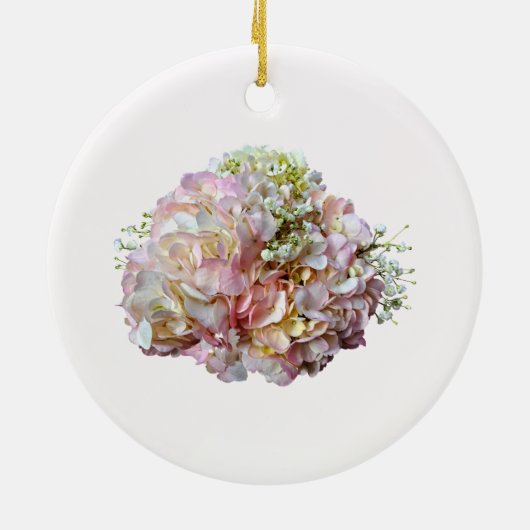 Blassrosa Hydrangea mit Babyatmung Keramik Ornament (Hinten)