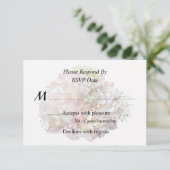 Blassrosa Hydrangea mit Babyatmung RSVP Karte (Stehend Vorderseite)
