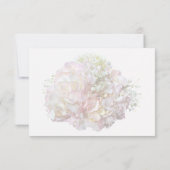 Blassrosa Hydrangea mit Babyatmung RSVP Karte (Rückseite)