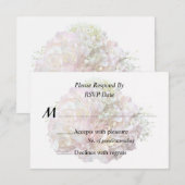 Blassrosa Hydrangea mit Babyatmung RSVP Karte (Vorne/Hinten)