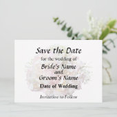 Blassrosa Hydrangea mit Babyatmung Save The Date (Stehend Vorderseite)
