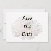 Blassrosa Hydrangea mit Babyatmung Save The Date (Rückseite)
