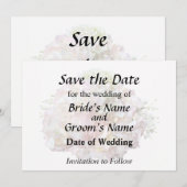 Blassrosa Hydrangea mit Babyatmung Save The Date (Vorne/Hinten)