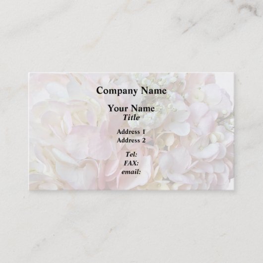 Blassrosa Hydrangea mit Babyatmung Visitenkarte (Vorderseite)