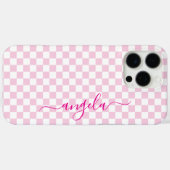 Blassrosa kariertes Signature Case-Mate iPhone Hülle (Rückseite (Horizontal))