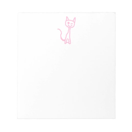 Blassrosa Katze, Winking. Notizblock (Vorderseite)