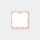 Blassrosa Linien CUSTOM Chic Monogram Personalisie Post-it Klebezettel (Vorderseite)