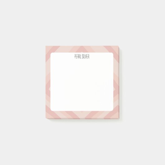 Blassrosa Linien CUSTOM Chic Monogram Personalisie Post-it Klebezettel (Vorderseite)