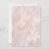 Blassrosa Marmor geometrische Kalligraphie Quince Einladung (Rückseite)