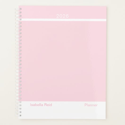 Blassrosa Minimalist Planer (Vorderseite)