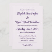 Blassrosa mit Berry-Script Einladung (Vorne/Hinten)