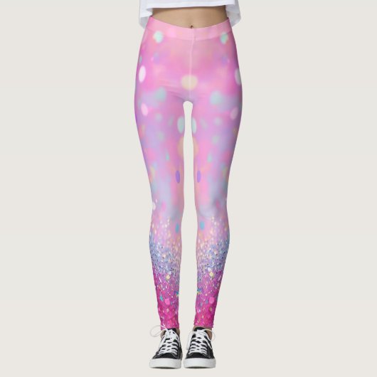 Blassrosa mit glänzender Wirkung Leggings (Vorderseite)